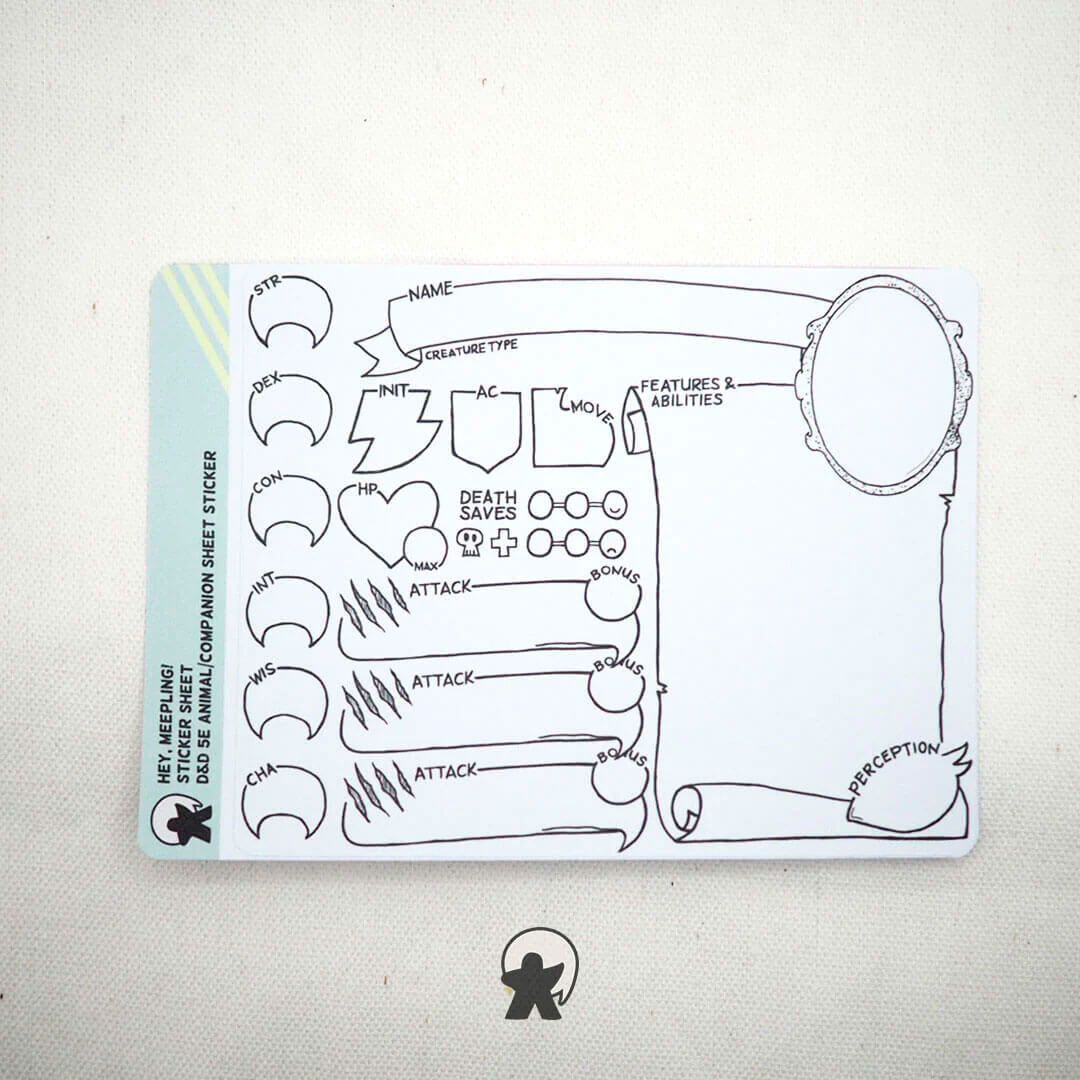 5e Animal/Companion Sheet Sticker